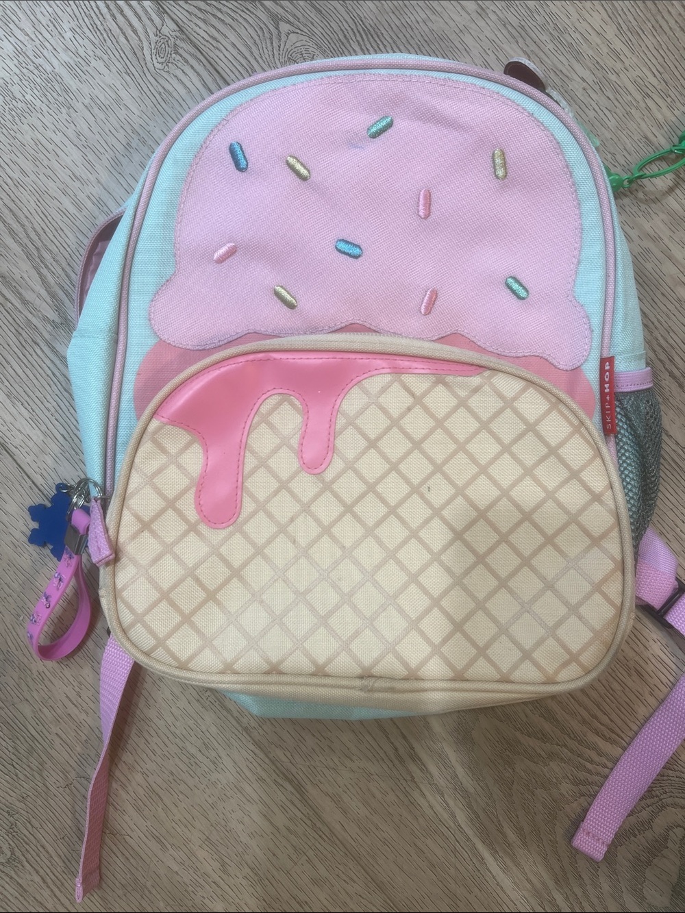 Skip Hop Ice Cream Cone Kids Backpack in Pink & Mint